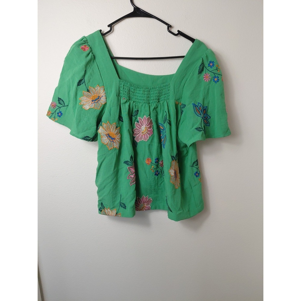 Draper James Embroidered Square Neck Floral Top Medium Lined Baby Doll Boho - Picture 7 of 7